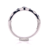 14KWG Ring Band w/ Blue Sapphires & Diamonds - Sz 7